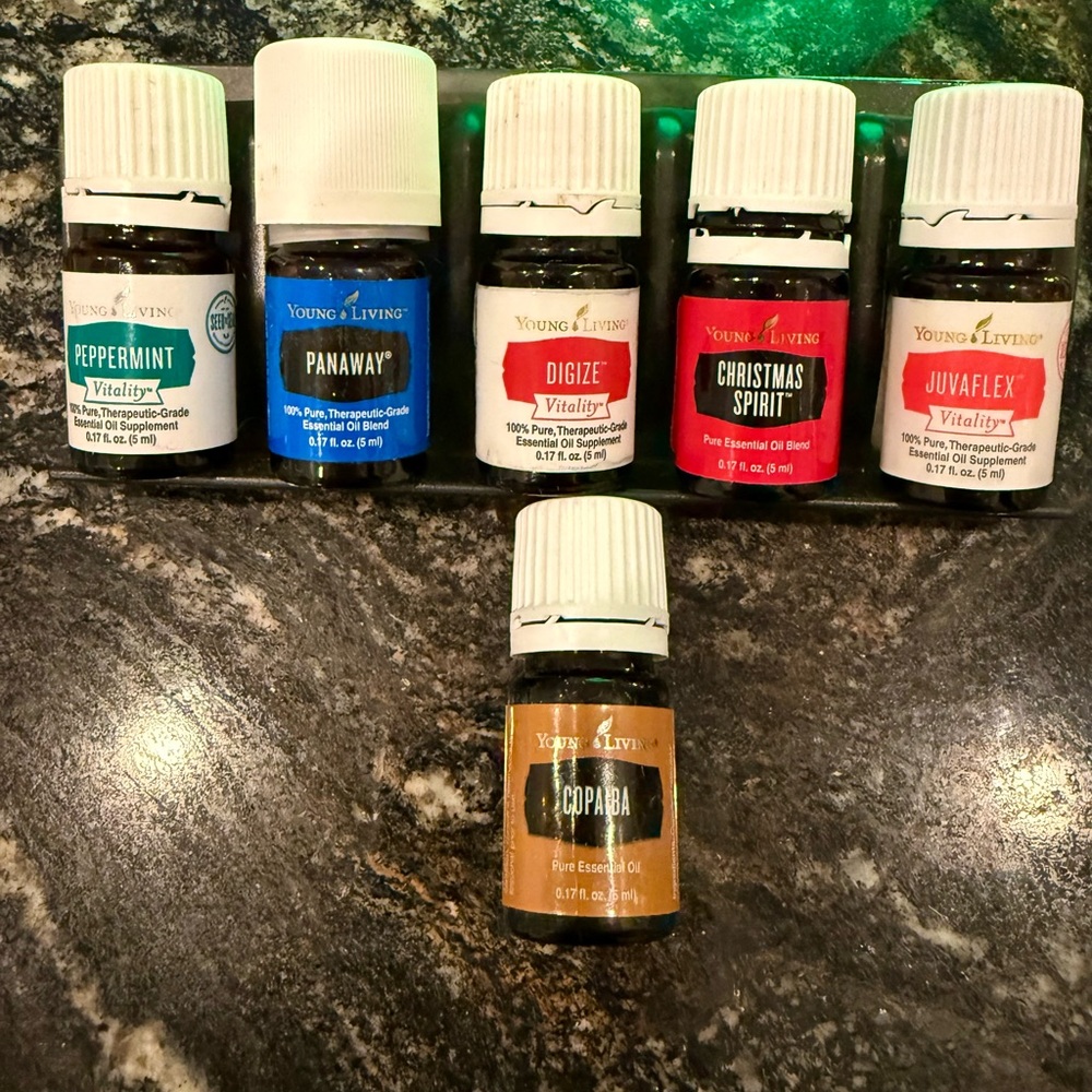 Young Living Essential Oils Collection - Green, Blue, Red, Brown